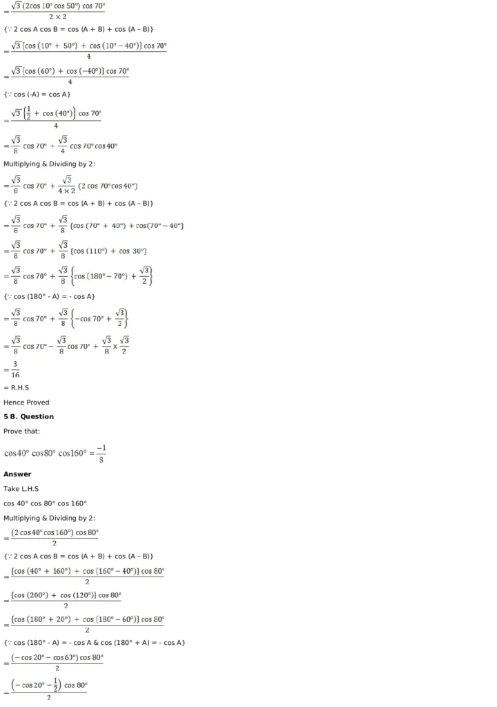 RD Sharma Solutions for Class 11 Maths Chapter 8 Transformation Formulae 4 RD Sharma Solutions for Class 11 Maths Chapter 8 Exercise 8.1 004