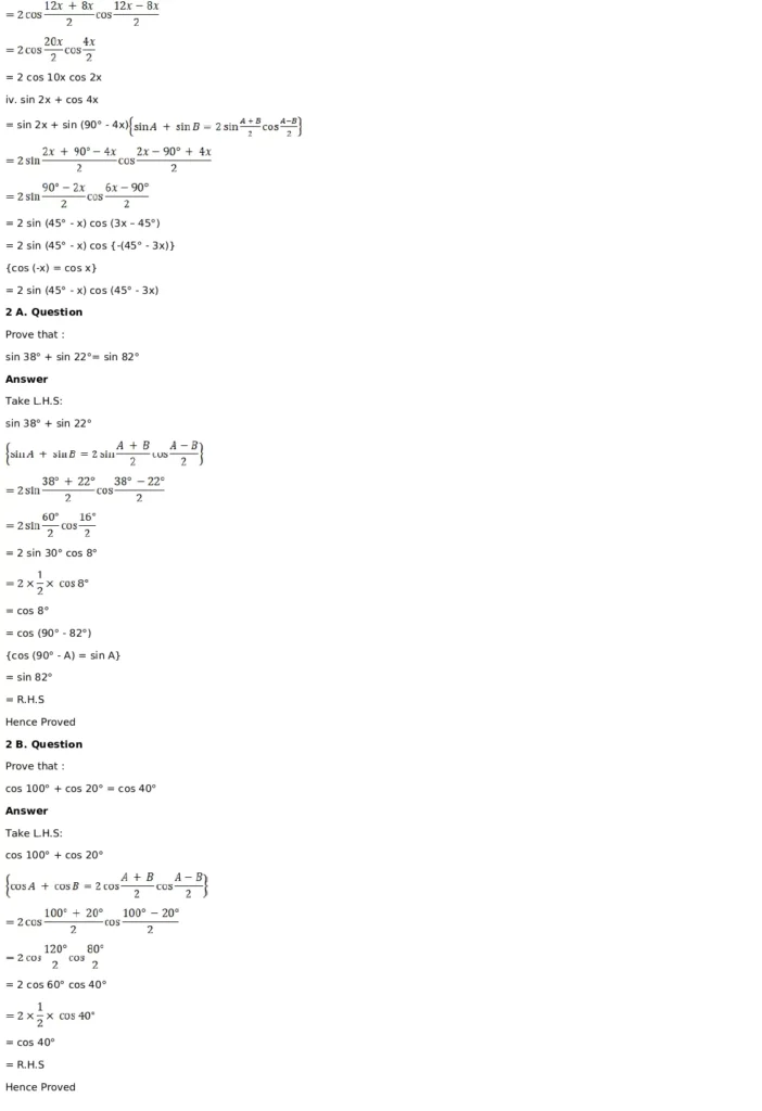 RD Sharma Solutions for Class 11 Maths Chapter 8 Transformation Formulae 14 RD Sharma Solutions for Class 11 Maths Chapter 8 Exercise 8.2 002