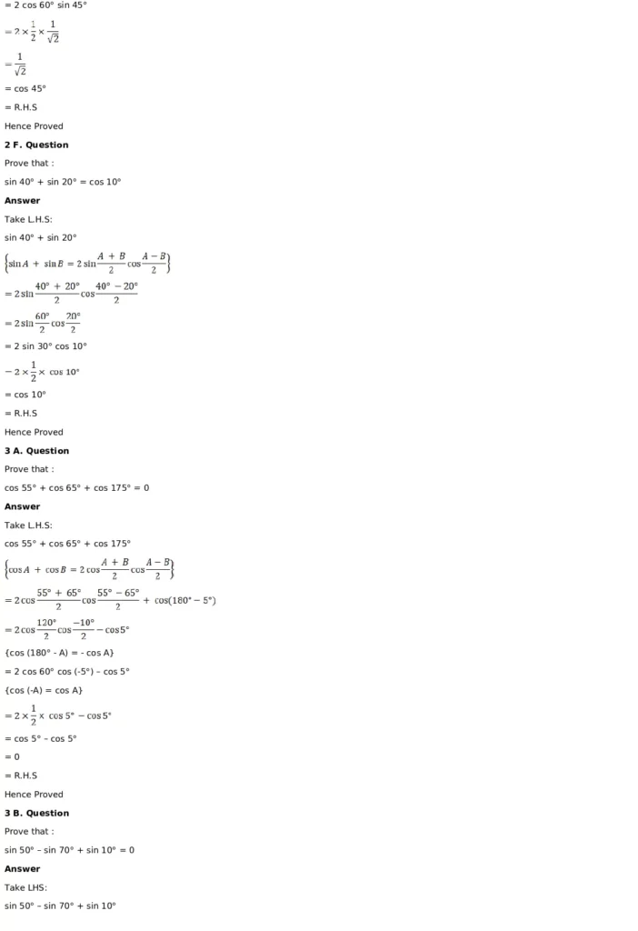 RD Sharma Solutions for Class 11 Maths Chapter 8 Transformation Formulae 16 RD Sharma Solutions for Class 11 Maths Chapter 8 Exercise 8.2 004