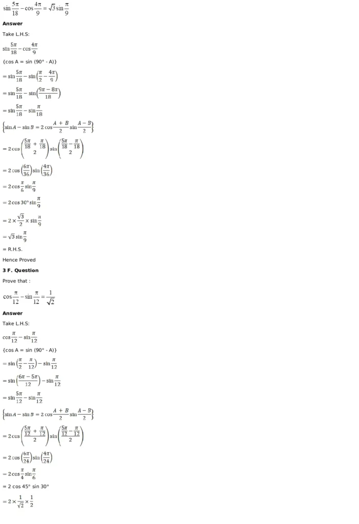 RD Sharma Solutions for Class 11 Maths Chapter 8 Transformation Formulae 18 RD Sharma Solutions for Class 11 Maths Chapter 8 Exercise 8.2 006