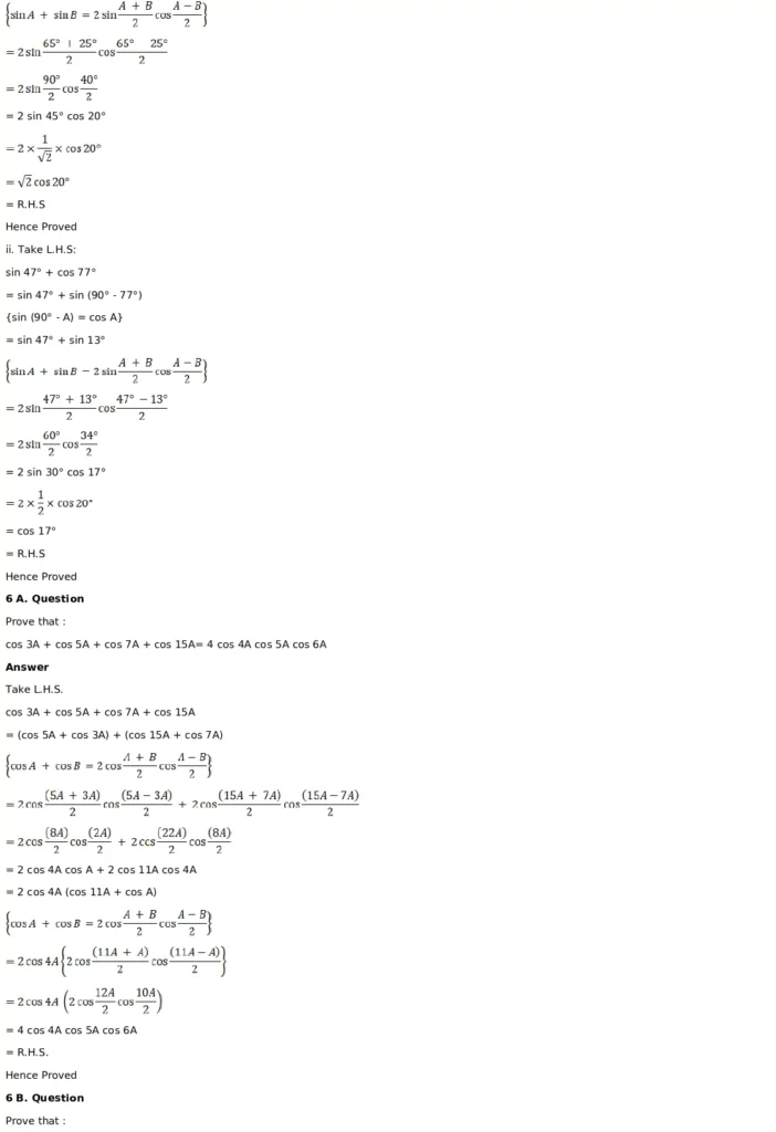 RD Sharma Solutions for Class 11 Maths Chapter 8 Transformation Formulae 21 RD Sharma Solutions for Class 11 Maths Chapter 8 Exercise 8.2 009