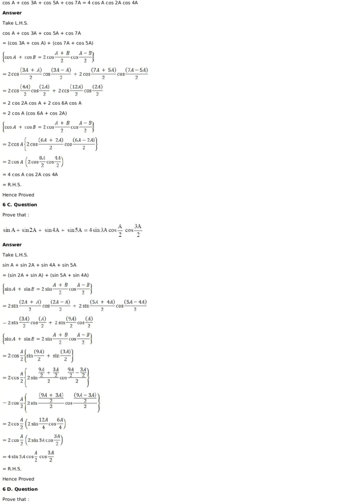 RD Sharma Solutions for Class 11 Maths Chapter 8 Transformation Formulae 22 RD Sharma Solutions for Class 11 Maths Chapter 8 Exercise 8.2 010