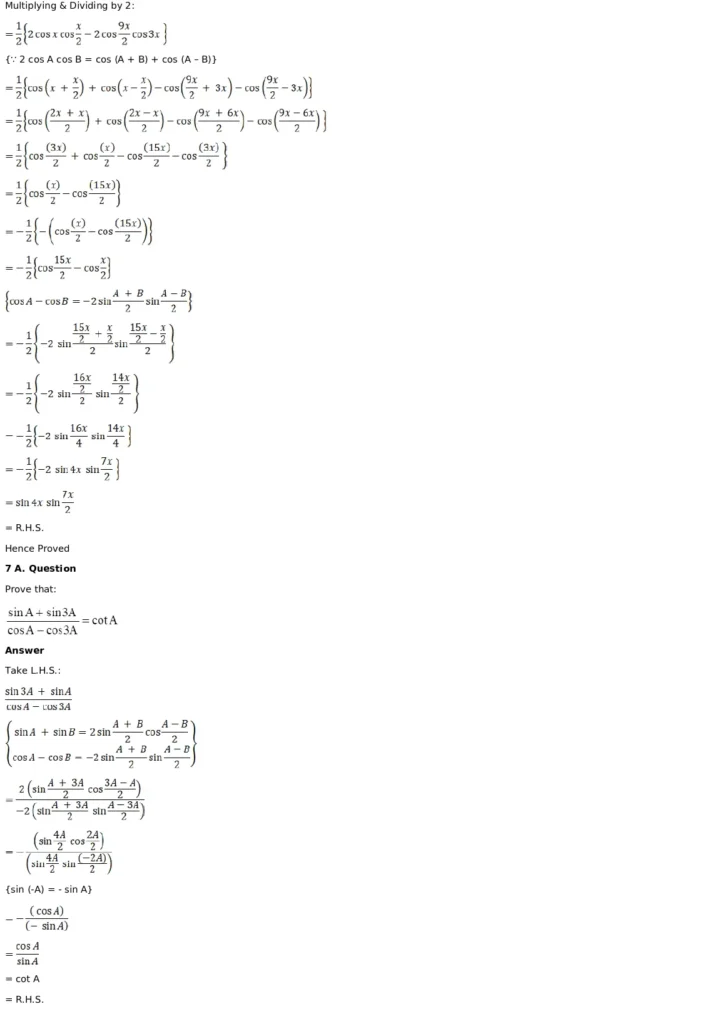RD Sharma Solutions for Class 11 Maths Chapter 8 Transformation Formulae 25 RD Sharma Solutions for Class 11 Maths Chapter 8 Exercise 8.2 013