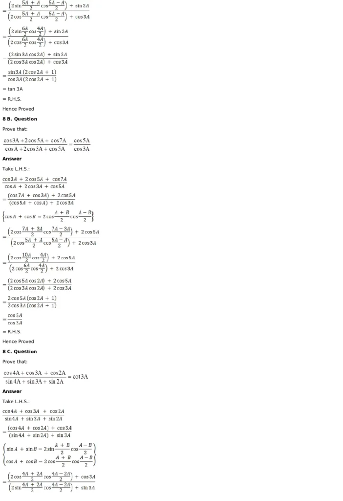 RD Sharma Solutions for Class 11 Maths Chapter 8 Transformation Formulae 28 RD Sharma Solutions for Class 11 Maths Chapter 8 Exercise 8.2 016