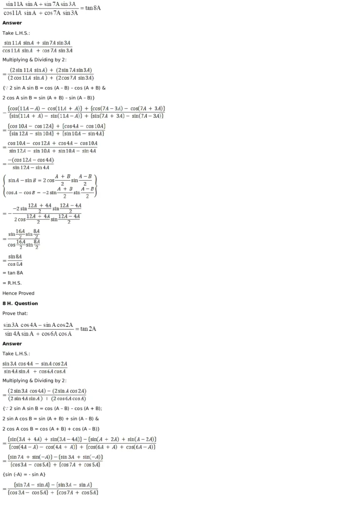 RD Sharma Solutions for Class 11 Maths Chapter 8 Transformation Formulae 31 RD Sharma Solutions for Class 11 Maths Chapter 8 Exercise 8.2 019