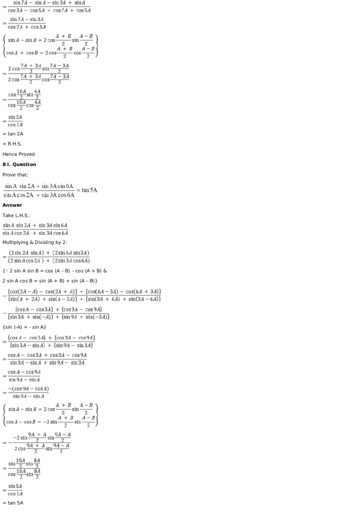 RD Sharma Solutions for Class 11 Maths Chapter 8 Transformation Formulae 32 RD Sharma Solutions for Class 11 Maths Chapter 8 Exercise 8.2 020