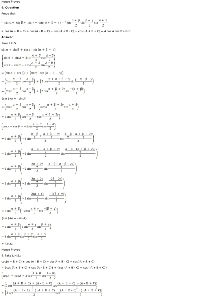 RD Sharma Solutions for Class 11 Maths Chapter 8 Transformation Formulae 34 RD Sharma Solutions for Class 11 Maths Chapter 8 Exercise 8.2 022