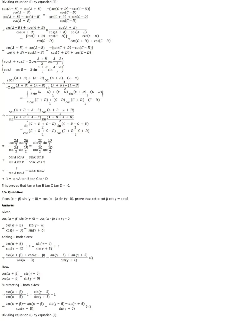 RD Sharma Solutions for Class 11 Maths Chapter 8 Transformation Formulae 39 RD Sharma Solutions for Class 11 Maths Chapter 8 Exercise 8.2 027