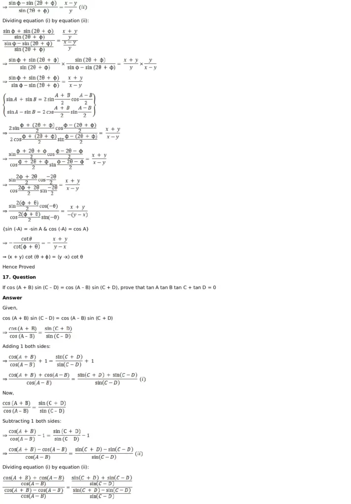 RD Sharma Solutions for Class 11 Maths Chapter 8 Transformation Formulae 41 RD Sharma Solutions for Class 11 Maths Chapter 8 Exercise 8.2 029