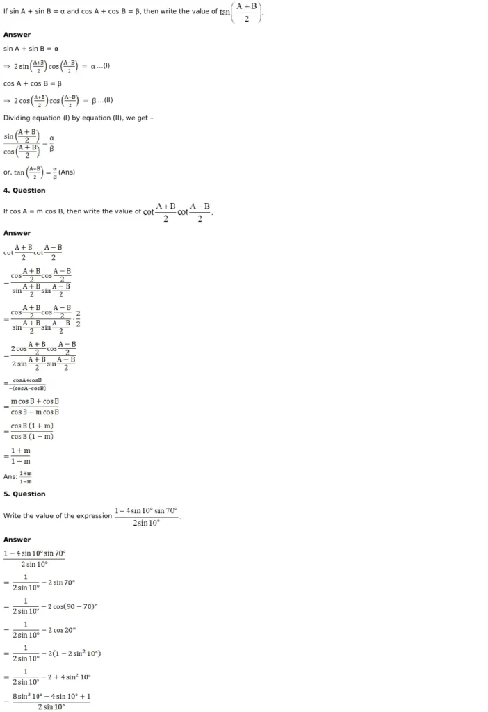 RD Sharma Solutions for Class 11 Maths Chapter 8 Transformation Formulae 45 RD Sharma Solutions for Class 11 Maths Chapter 8 Exercise 8.2 033