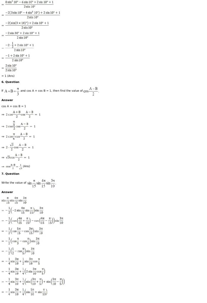 RD Sharma Solutions for Class 11 Maths Chapter 8 Transformation Formulae 46 RD Sharma Solutions for Class 11 Maths Chapter 8 Exercise 8.2 034