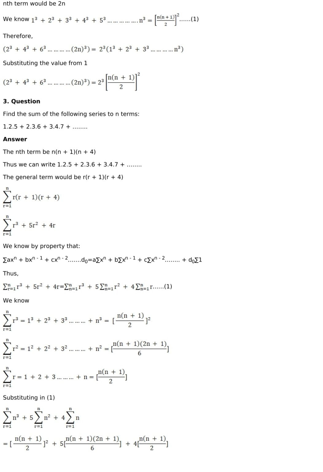 RD Sharma Solutions for Class 11 Maths Chapter 21 - Some Special Series ...