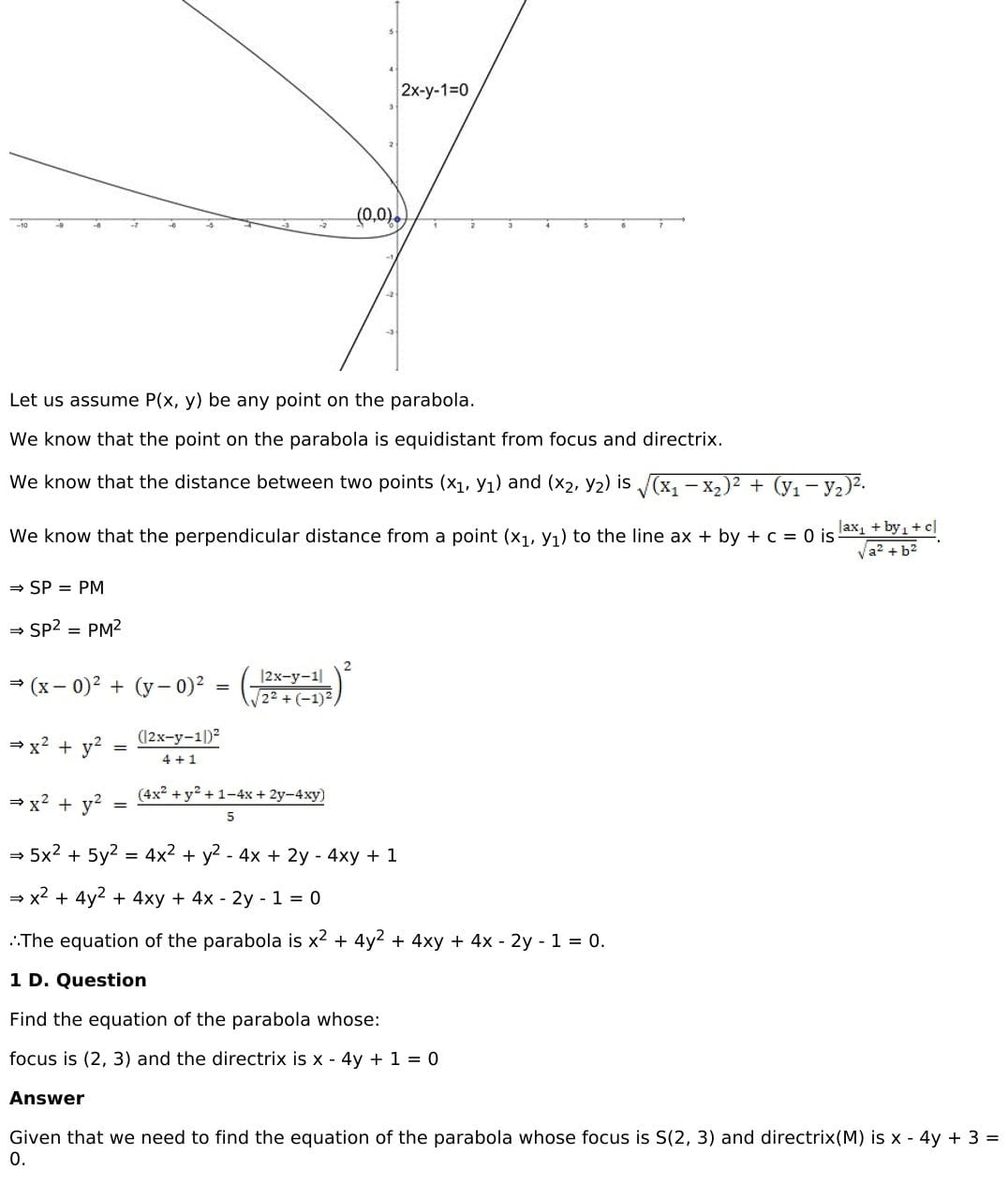 RD Sharma Solutions for Class 11 Maths Chapter 25 Parabola 3 RD Sharma Chapter 25 Exercise 25.1 - 03