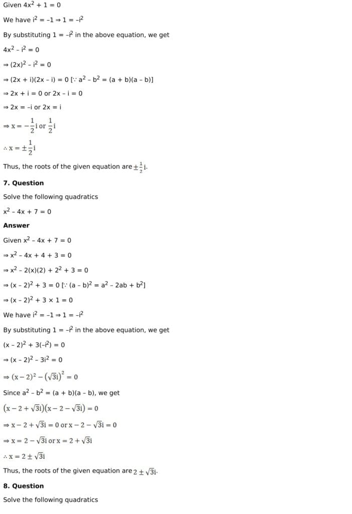 RD Sharma Solutions for Class 11 Maths Chapter 14 Quadratic Equations 4 RD Sharma Chapter 14 Exercise 14.1 - 04