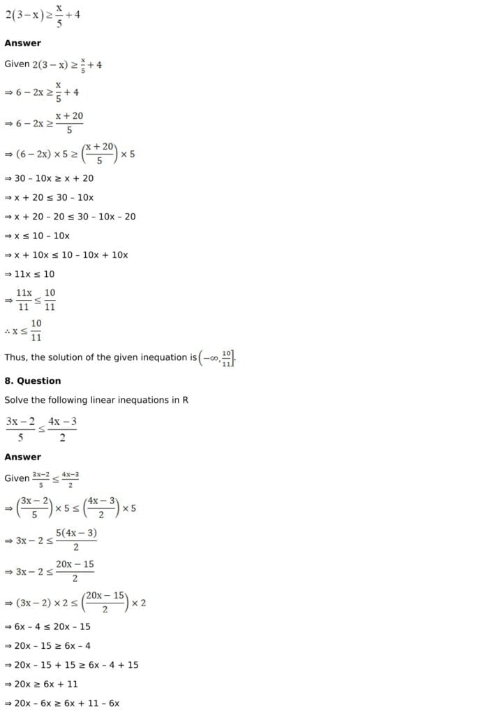 RD Sharma Solutions for Class 11 Maths Chapter 15 Linear Inequations 4 RD Sharma Chapter 15 Exercise 15.1 - 04