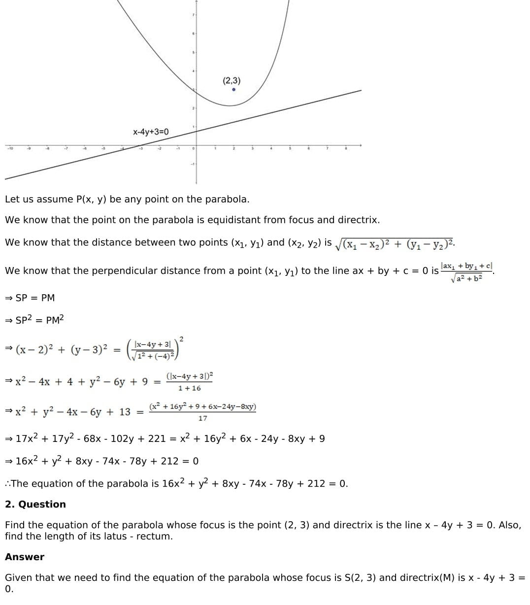 RD Sharma Solutions for Class 11 Maths Chapter 25 Parabola 4 RD Sharma Chapter 25 Exercise 25.1 - 04