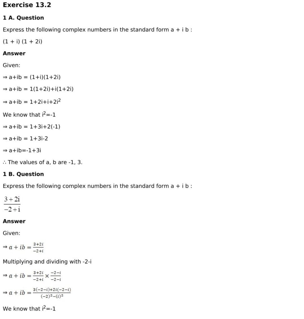 RD Sharma Solutions for Class 11 Maths Chapter 13 Complex Numbers 5 RD Sharma Chapter 13 Exercise 13.2 - 01