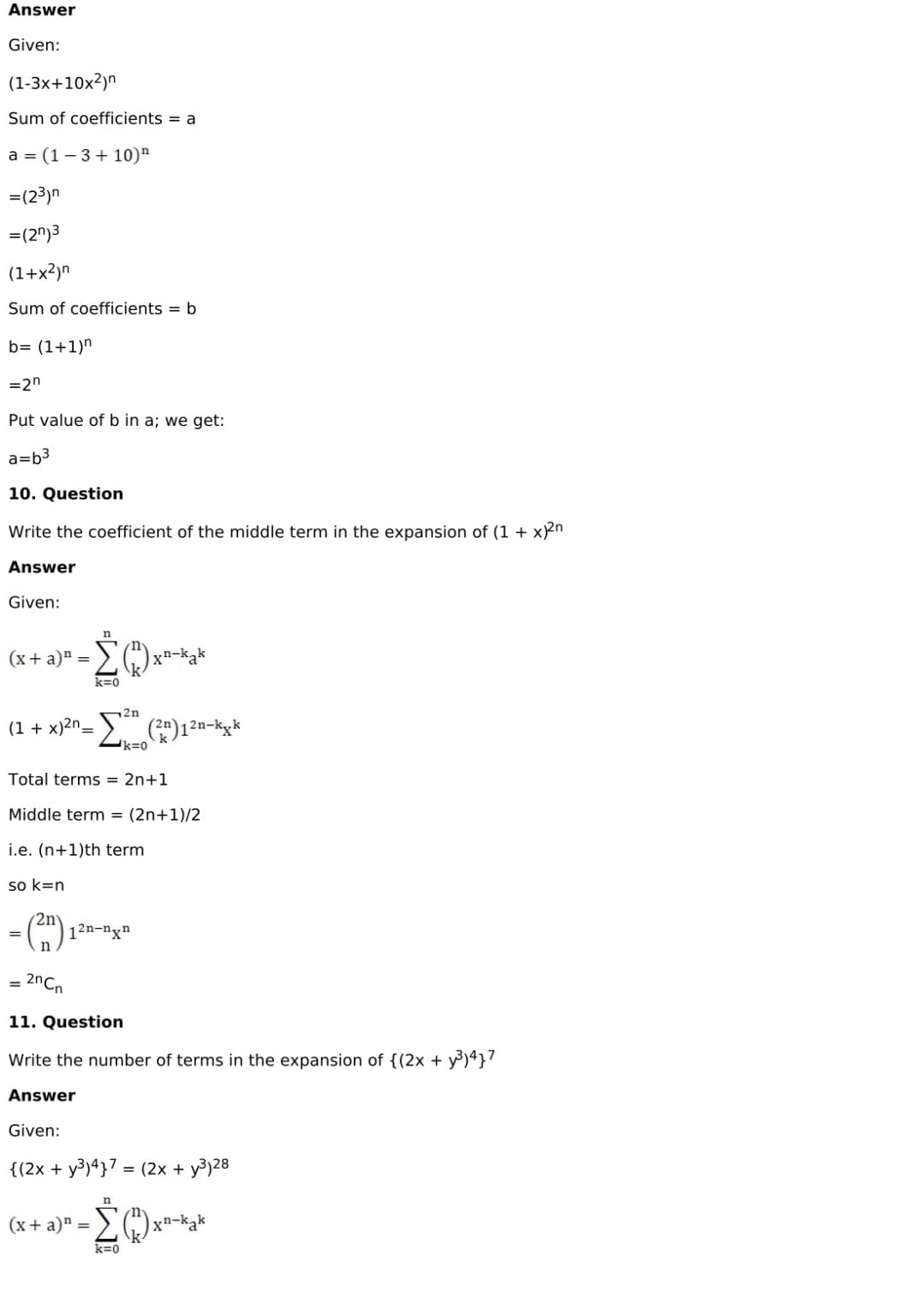 RD Sharma Solutions for Class 11 Maths Chapter 18 Binomial Theorem ...