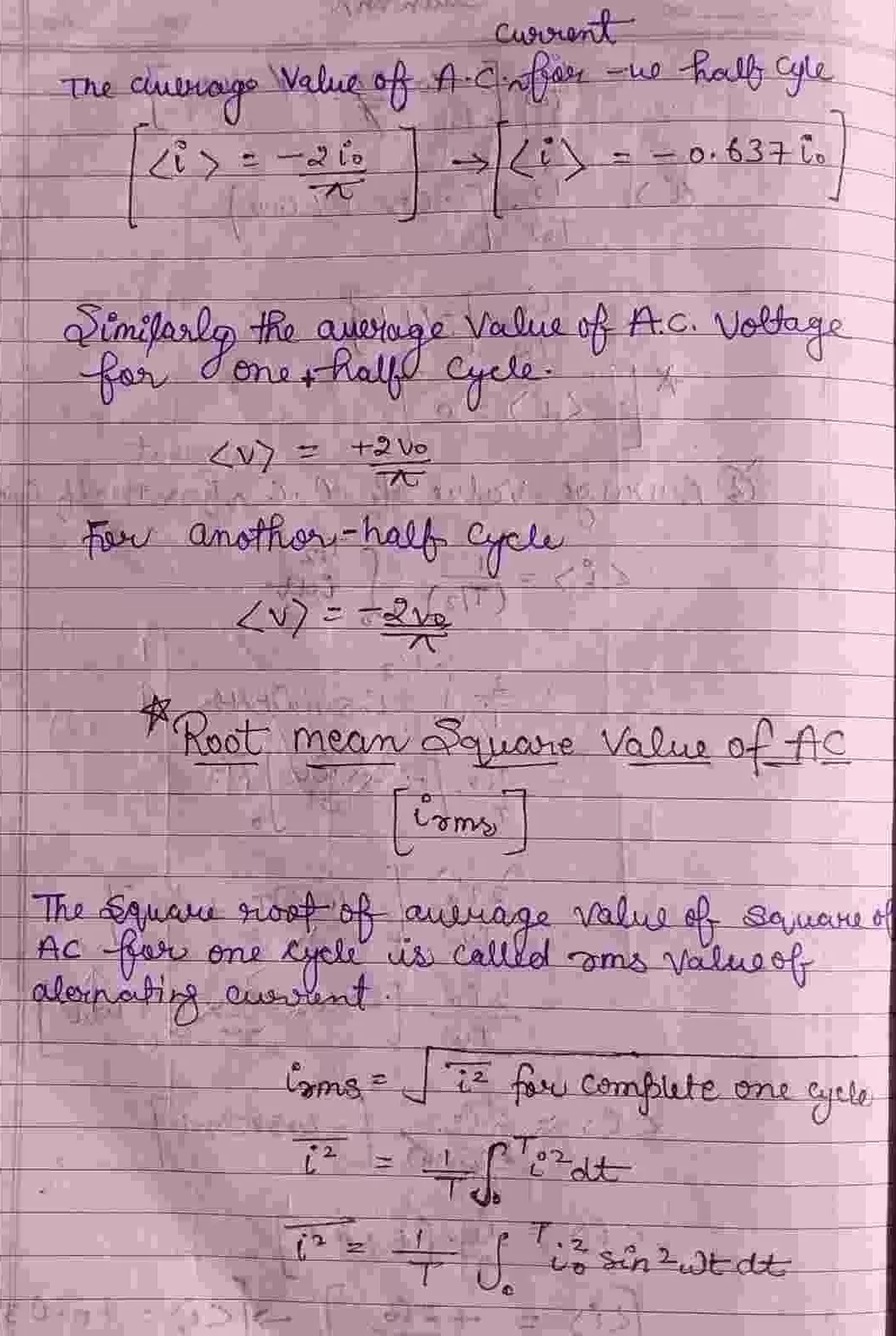 Alternating Current Class 12 Physics Chapter 7 Notes (Handwritten Notes PDF Download) 5 Class 12 Physics Chapter 7 Notes 005