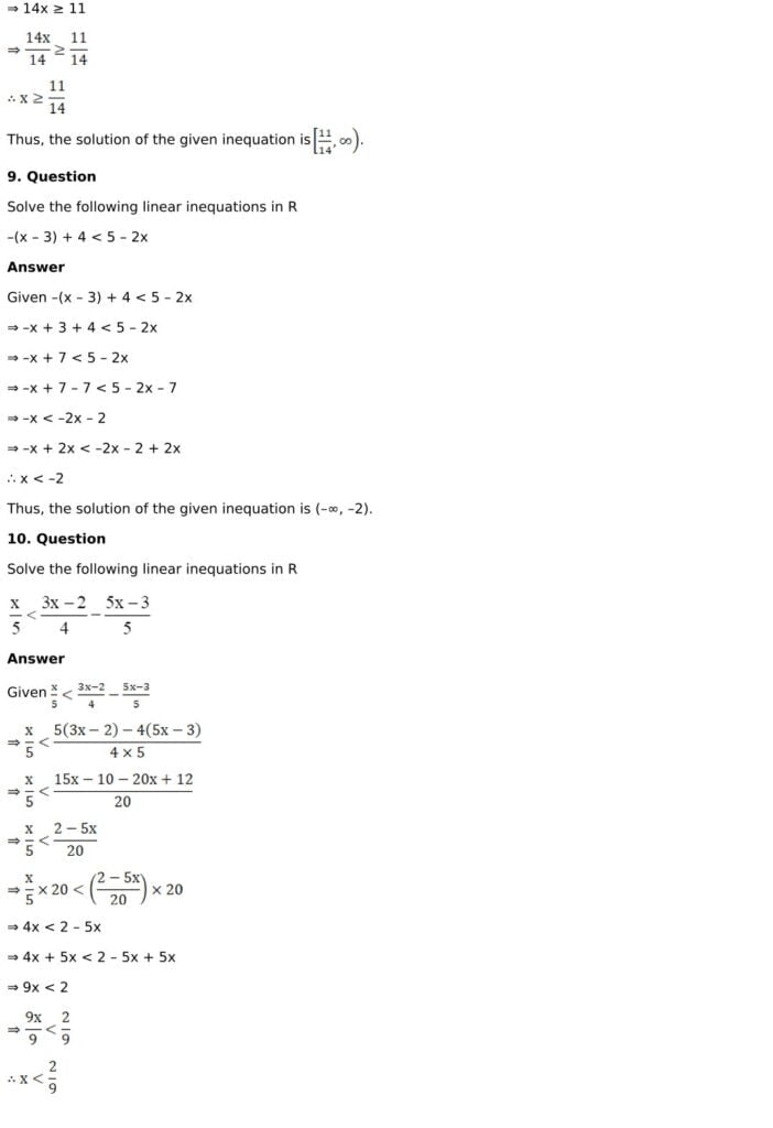 RD Sharma Solutions for Class 11 Maths Chapter 15 Linear Inequations 5 RD Sharma Chapter 15 Exercise 15.1 - 05