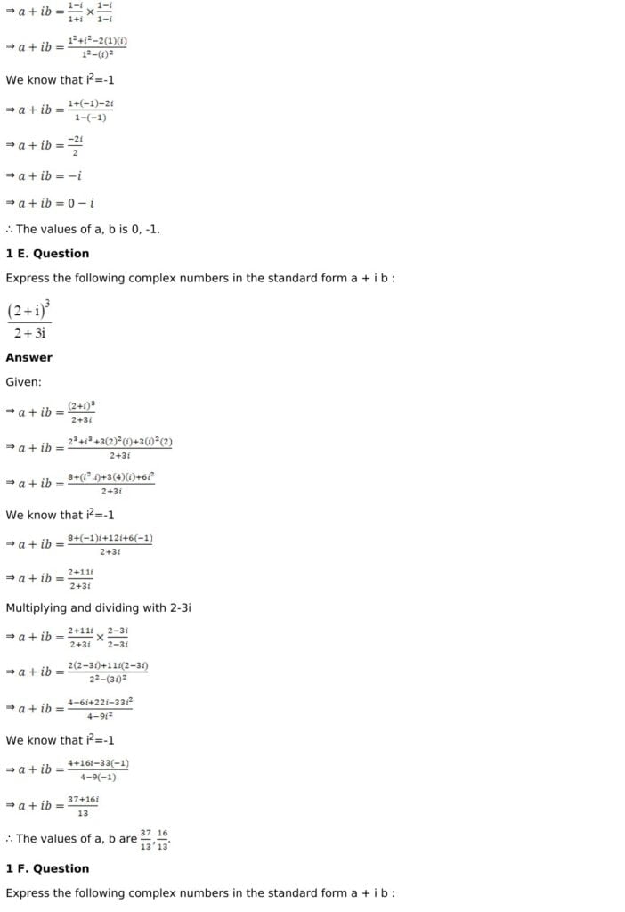 RD Sharma Solutions for Class 11 Maths Chapter 13 Complex Numbers 7 RD Sharma Chapter 13 Exercise 13.2 - 03