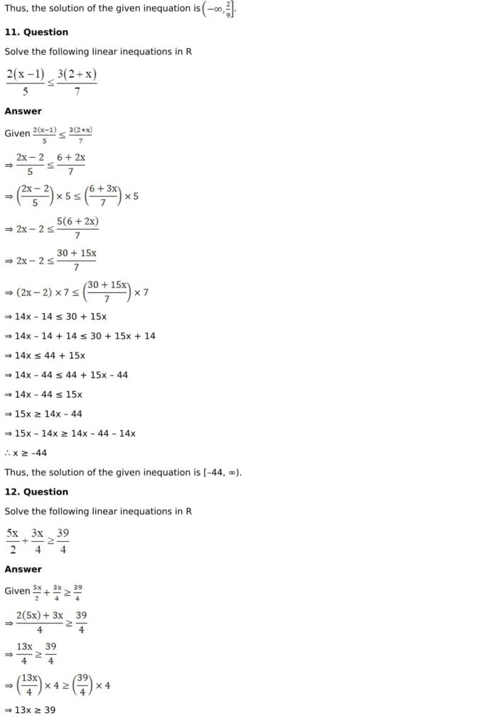 RD Sharma Solutions for Class 11 Maths Chapter 15 Linear Inequations 6 RD Sharma Chapter 15 Exercise 15.1 - 06