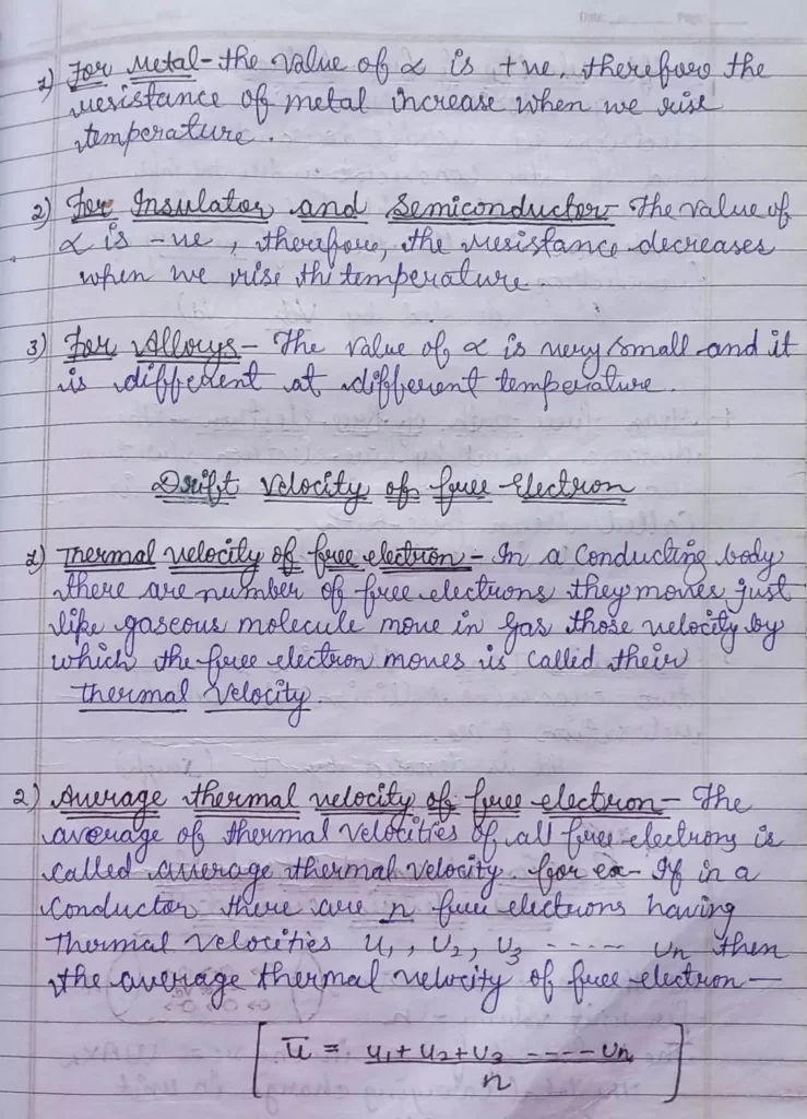 Current Electricity Class 12 Physics Chapter 3 Notes (Handwritten Notes PDF Download) 6 Class 12 Physics Chapter 3 Notes 006