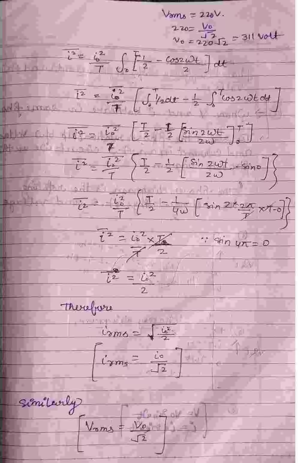 Alternating Current Class 12 Physics Chapter 7 Notes (Handwritten Notes PDF Download) 6 Class 12 Physics Chapter 7 Notes 006