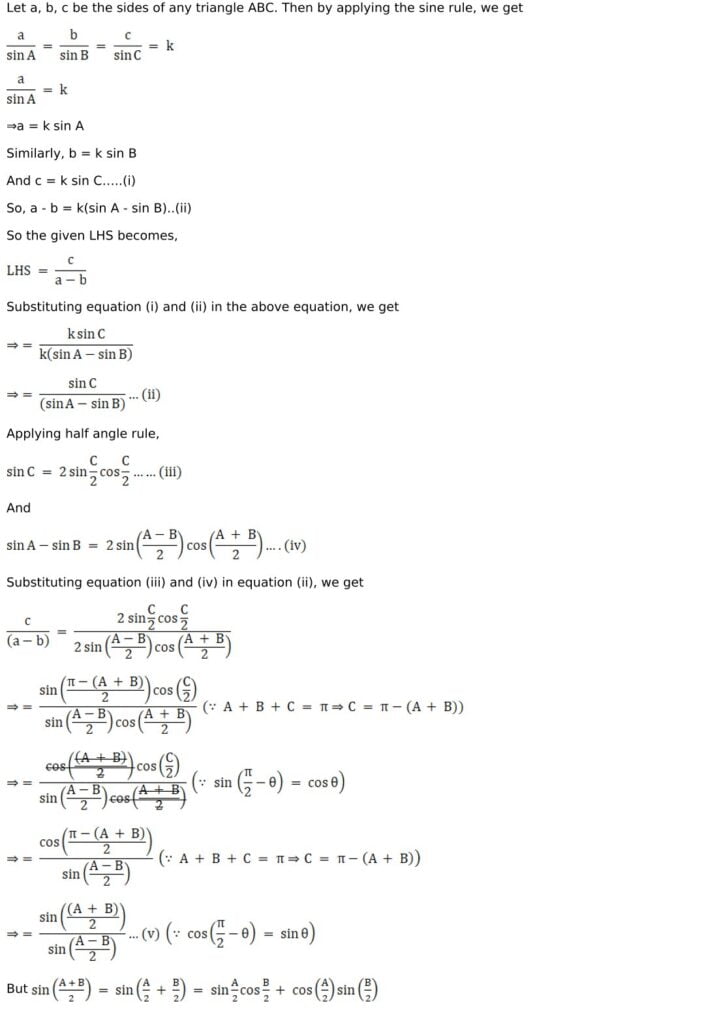 RD Sharma Solutions for Class 11 Maths Chapter 10 Sine And Cosine Formulae And Their Applications 6 RD Sharma Chapter 10 Exercise 10.1 - 06