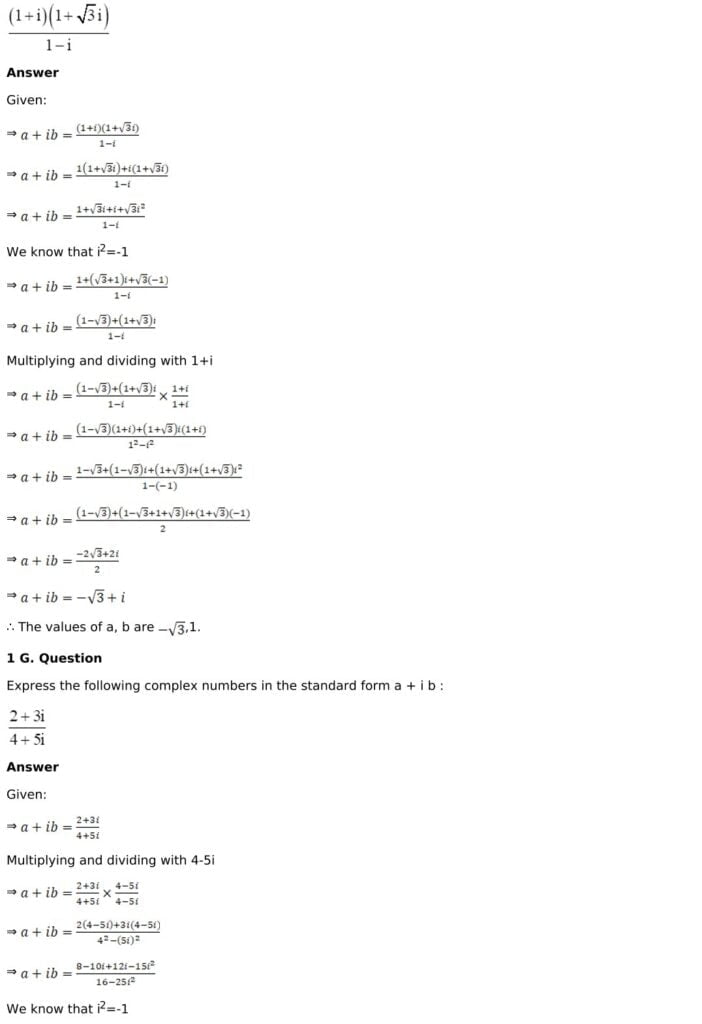 RD Sharma Solutions for Class 11 Maths Chapter 13 Complex Numbers 8 RD Sharma Chapter 13 Exercise 13.2 - 04