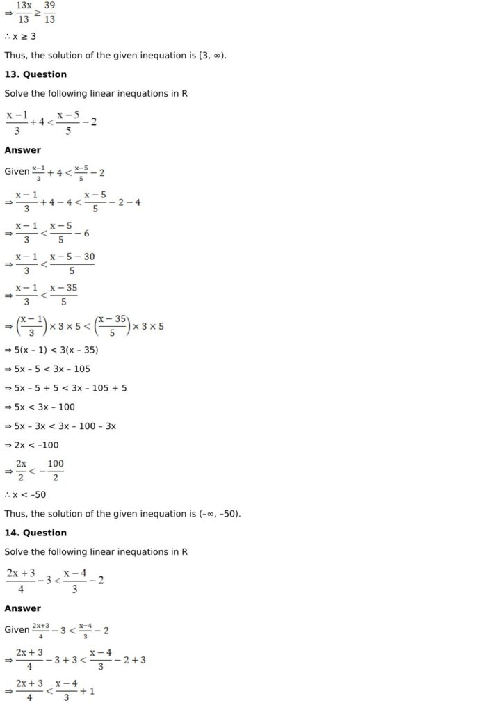 RD Sharma Solutions for Class 11 Maths Chapter 15 Linear Inequations 7 RD Sharma Chapter 15 Exercise 15.1 - 07