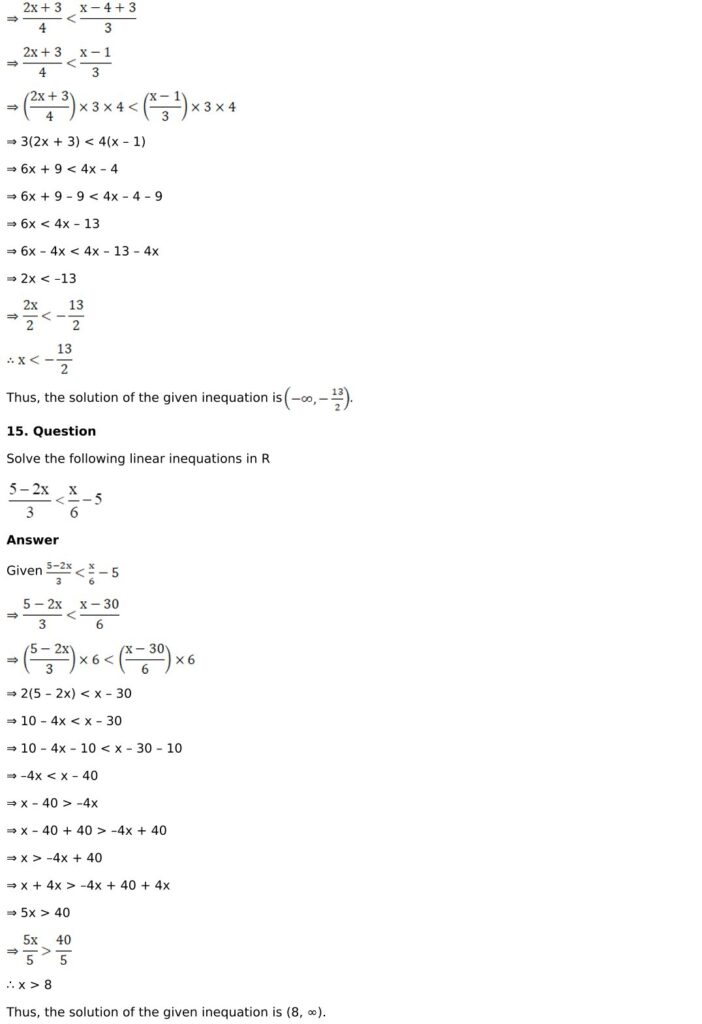 RD Sharma Solutions for Class 11 Maths Chapter 15 Linear Inequations 8 RD Sharma Chapter 15 Exercise 15.1 - 08