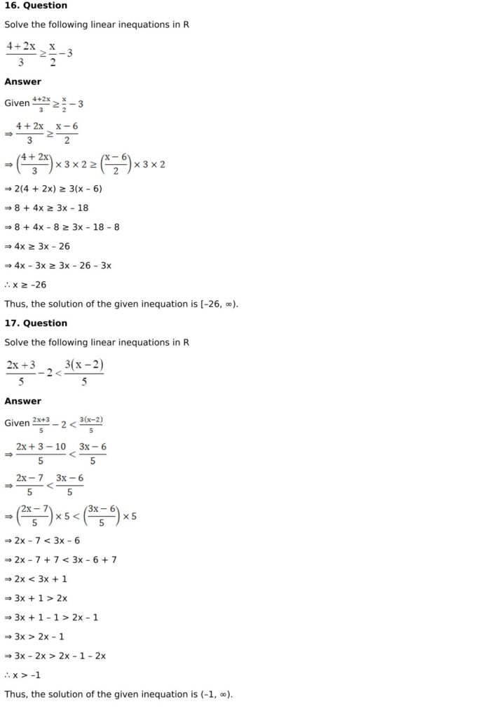 RD Sharma Solutions for Class 11 Maths Chapter 15 Linear Inequations 9 RD Sharma Chapter 15 Exercise 15.1 - 09