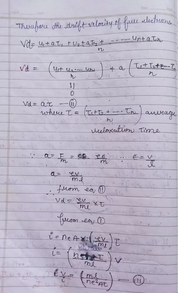 Current Electricity Class 12 Physics Chapter 3 Notes (Handwritten Notes PDF Download) 9 Class 12 Physics Chapter 3 Notes 009