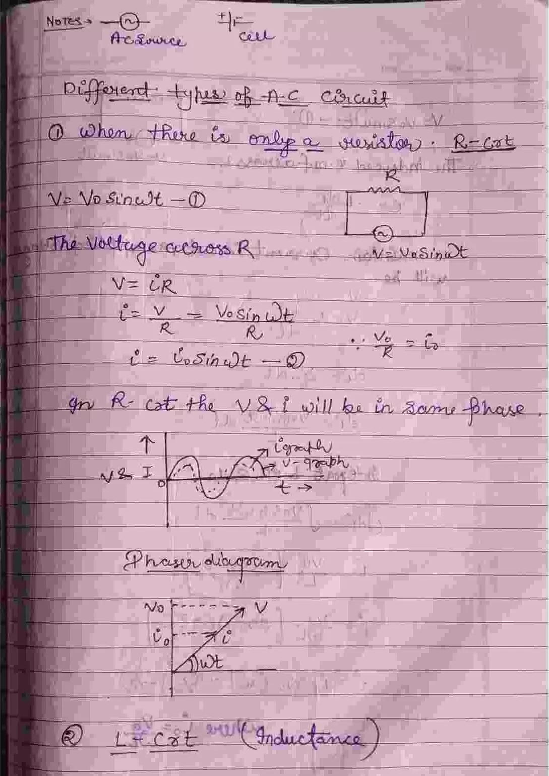 Alternating Current Class 12 Physics Chapter 7 Notes (Handwritten Notes PDF Download) 10 Class 12 Physics Chapter 7 Notes 010