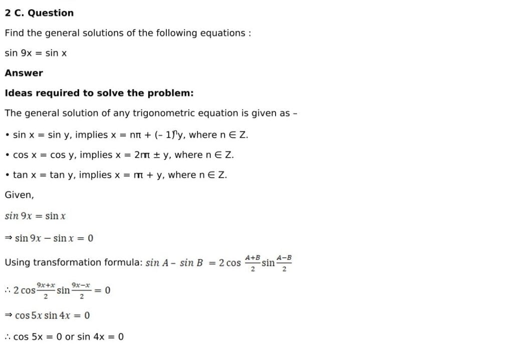 RD Sharma Solutions for Class 11 Maths Chapter 11 Trigonometric Equations 10 RD Sharma Class 11 Chapter 11 Exercise 11.1 - 10