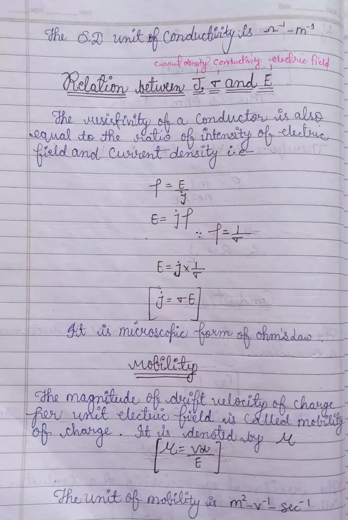 Current Electricity Class 12 Physics Chapter 3 Notes (Handwritten Notes PDF Download) 11 Class 12 Physics Chapter 3 Notes 011