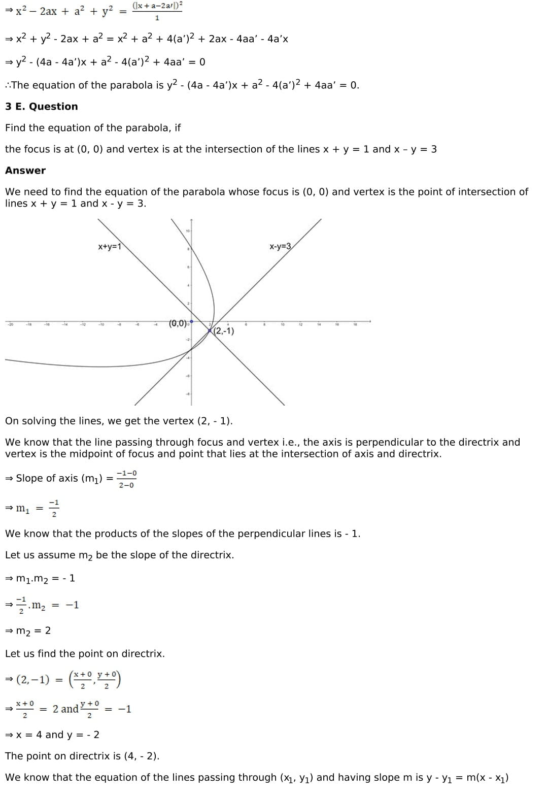 RD Sharma Solutions for Class 11 Maths Chapter 25 Parabola 11 RD Sharma Chapter 25 Exercise 25.1 - 011