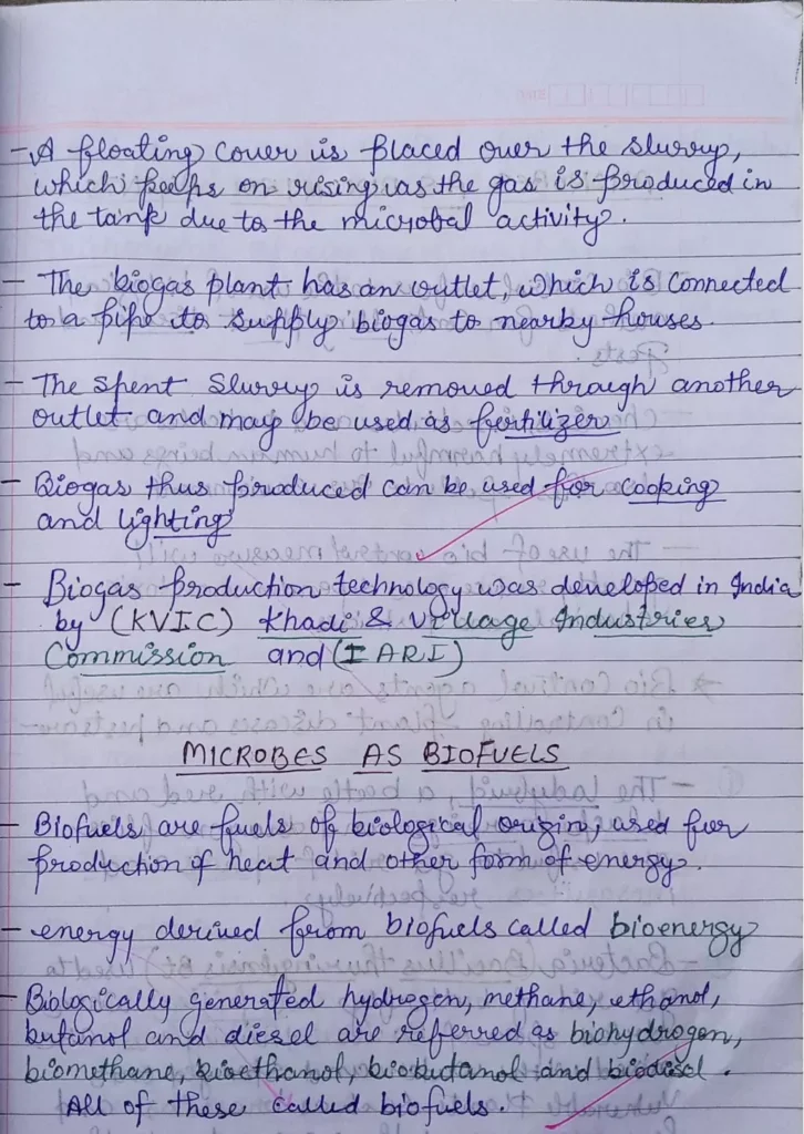 Microbes in Human Welfare Class 12 Biology Chapter 10 Notes (Handwritten Notes PDF Download) 12 Microbes in Human Welfare Class 12 Biology Chapter 10 Notes 012