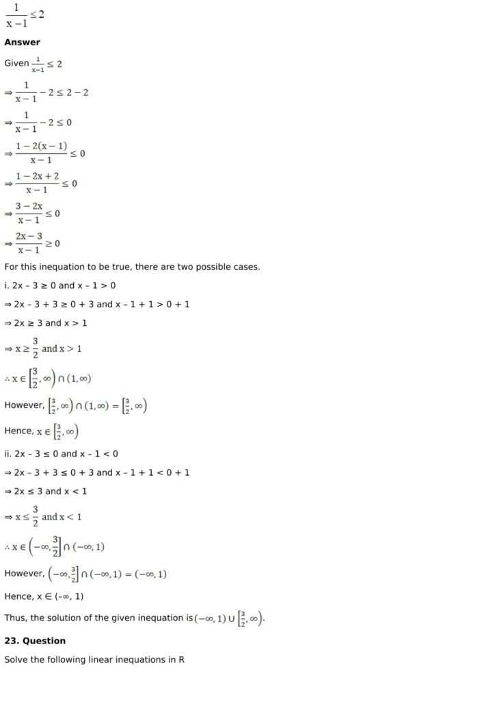 RD Sharma Solutions for Class 11 Maths Chapter 15 Linear Inequations 13 RD Sharma Chapter 15 Exercise 15.1 - 13