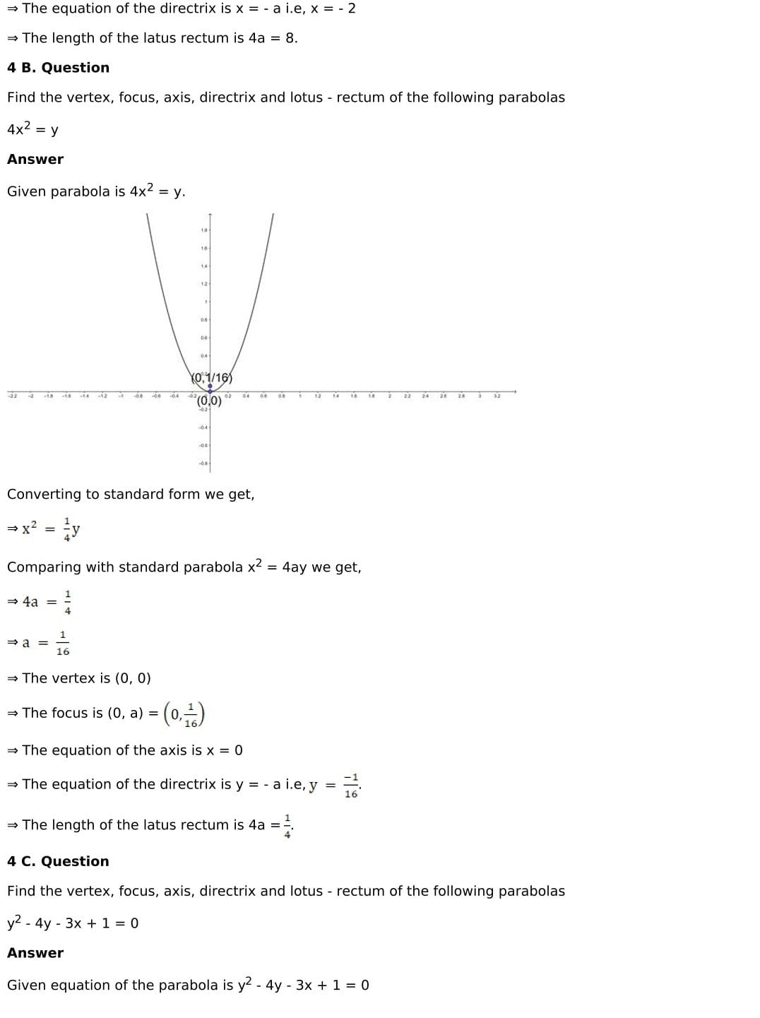 RD Sharma Solutions for Class 11 Maths Chapter 25 Parabola 13 RD Sharma Chapter 25 Exercise 25.1 - 013