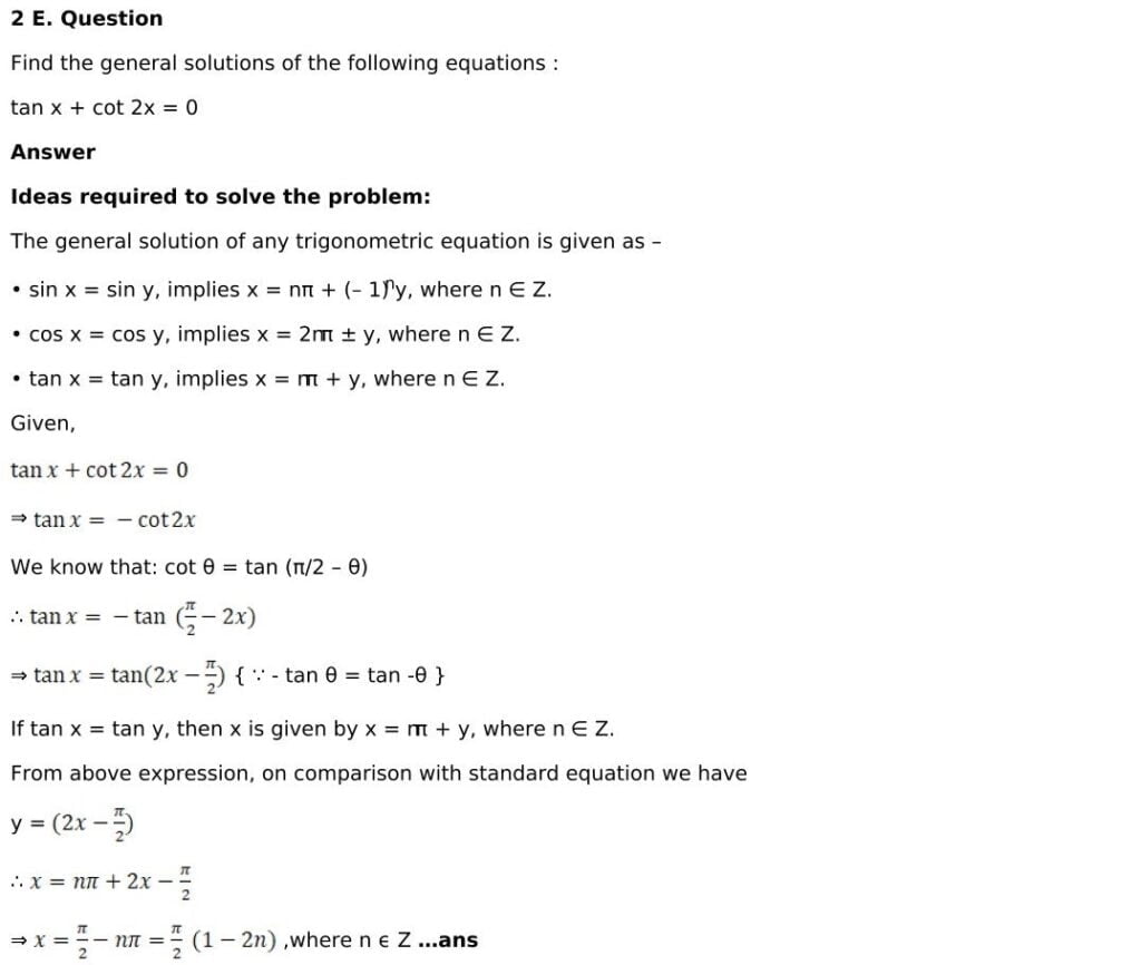 RD Sharma Solutions for Class 11 Maths Chapter 11 Trigonometric Equations 12 RD Sharma Class 11 Chapter 11 Exercise 11.1 - 12