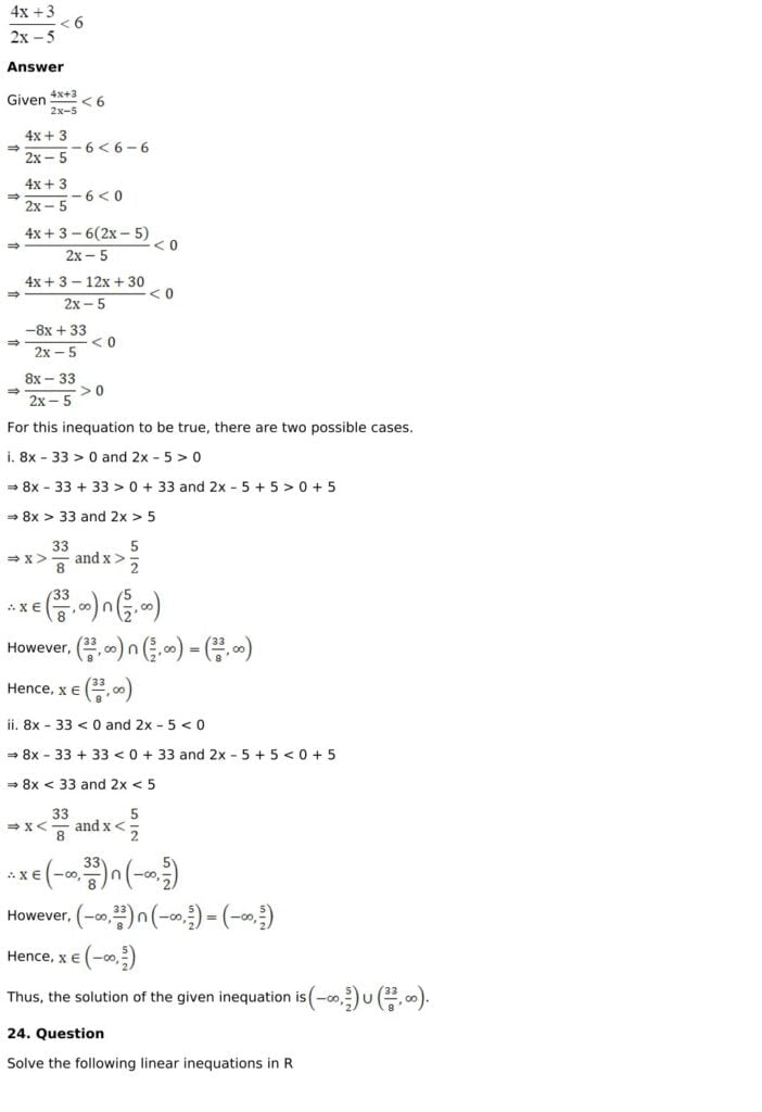 RD Sharma Solutions for Class 11 Maths Chapter 15 Linear Inequations 14 RD Sharma Chapter 15 Exercise 15.1 - 14