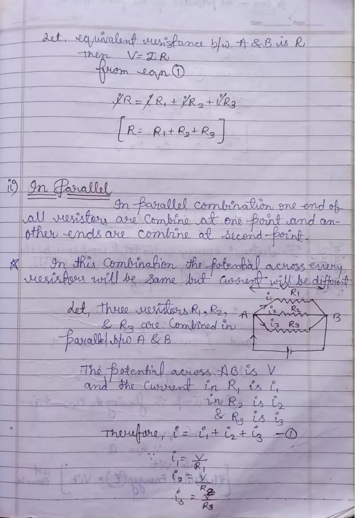 Current Electricity Class 12 Physics Chapter 3 Notes (Handwritten Notes PDF Download) 14 Class 12 Physics Chapter 3 Notes 014