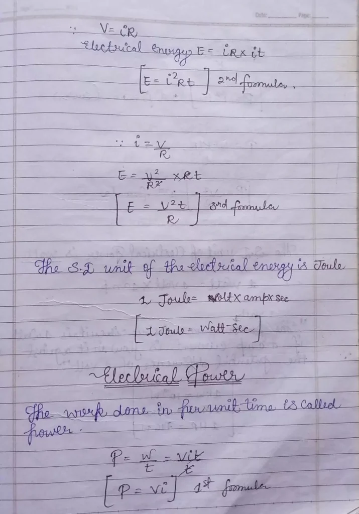Current Electricity Class 12 Physics Chapter 3 Notes (Handwritten Notes PDF Download) 16 Class 12 Physics Chapter 3 Notes 016