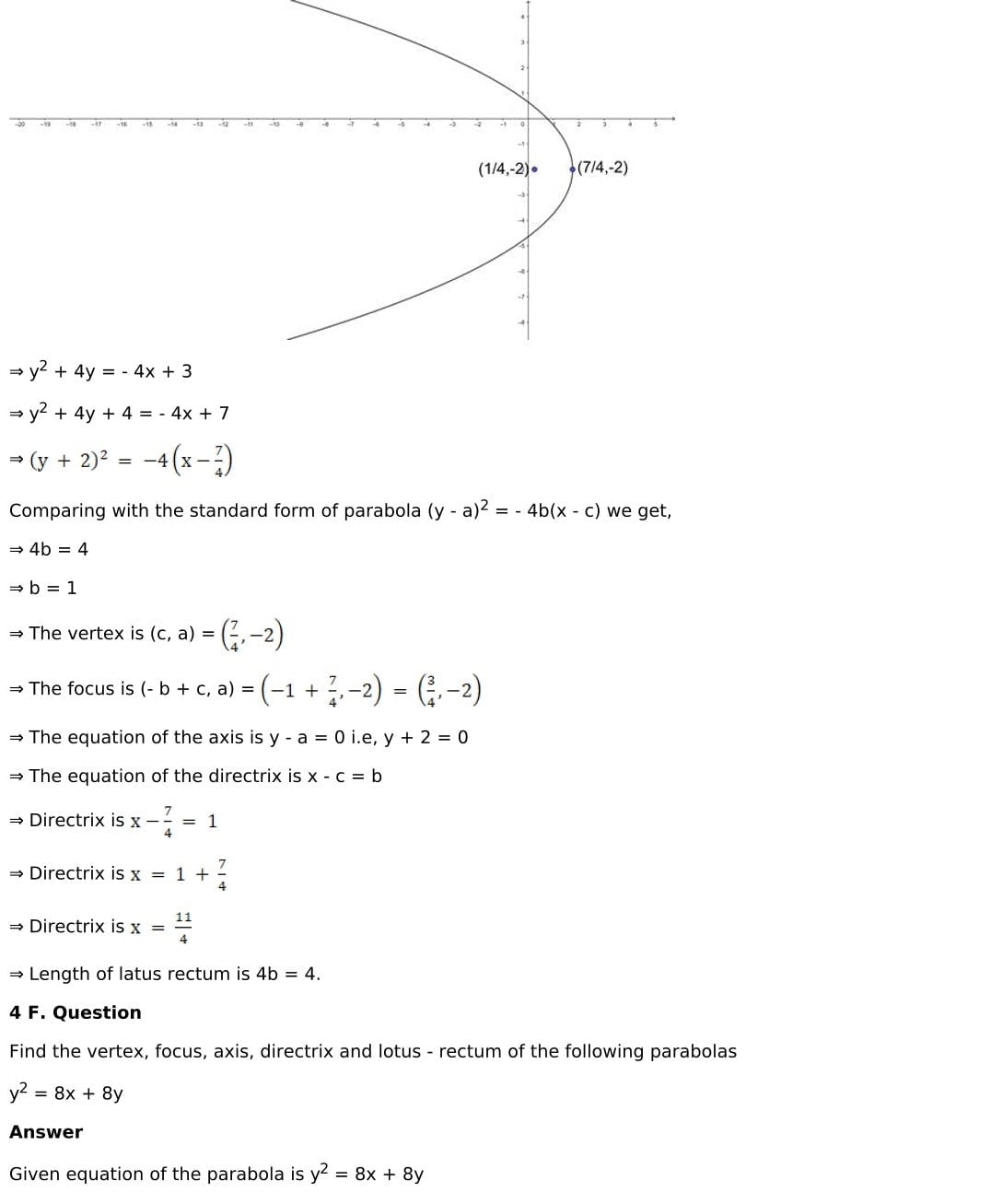 RD Sharma Solutions for Class 11 Maths Chapter 25 Parabola 16 RD Sharma Chapter 25 Exercise 25.1 - 016