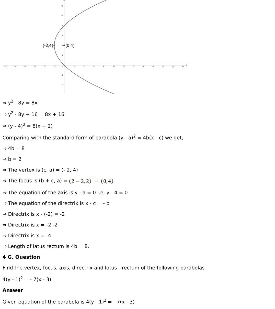 RD Sharma Solutions for Class 11 Maths Chapter 25 Parabola 17 RD Sharma Chapter 25 Exercise 25.1 - 017