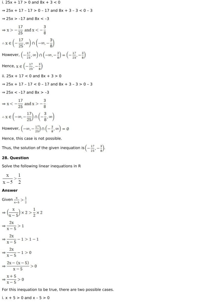 RD Sharma Solutions for Class 11 Maths Chapter 15 Linear Inequations 18 RD Sharma Chapter 15 Exercise 15.1 - 18