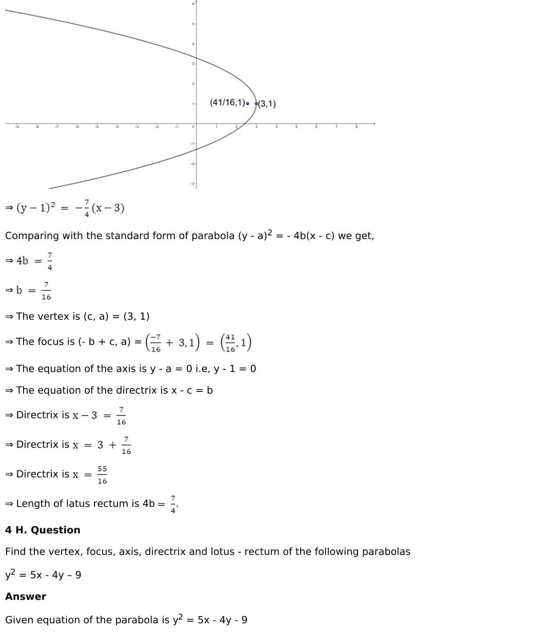 RD Sharma Solutions for Class 11 Maths Chapter 25 Parabola 18 RD Sharma Chapter 25 Exercise 25.1 - 018