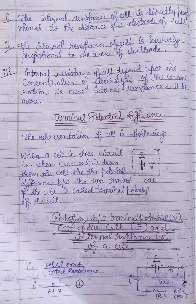 Current Electricity Class 12 Physics Chapter 3 Notes (Handwritten Notes PDF Download) 20 Class 12 Physics Chapter 3 Notes 020